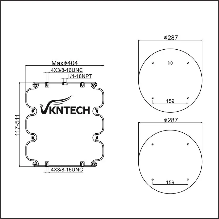 Triple Convoluted Air Spring 3B7838 Firstone W01-358-7838 Triple Convoluted Air Spring 3B7838 Firstone W01-358-7838